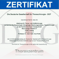 Zertifikat Thoraxzentrum